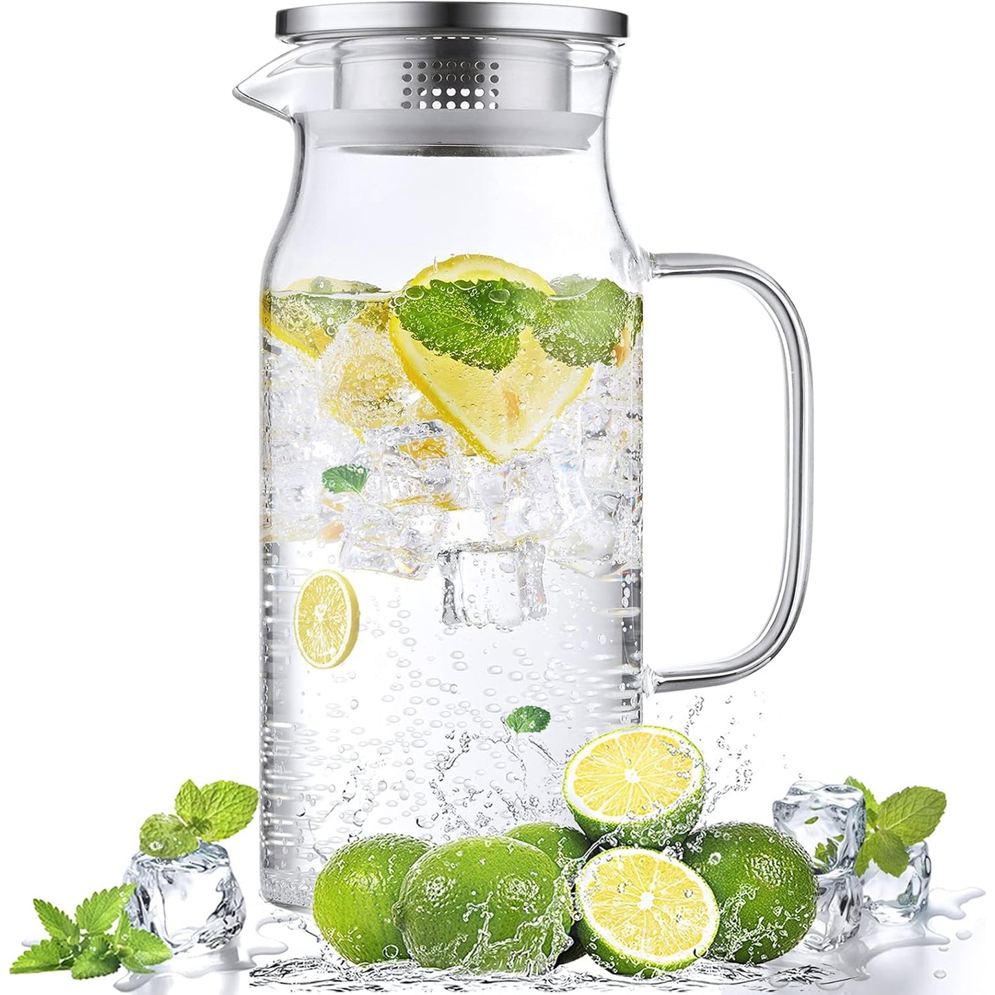 2 Liter Glass Pitcher with Lid