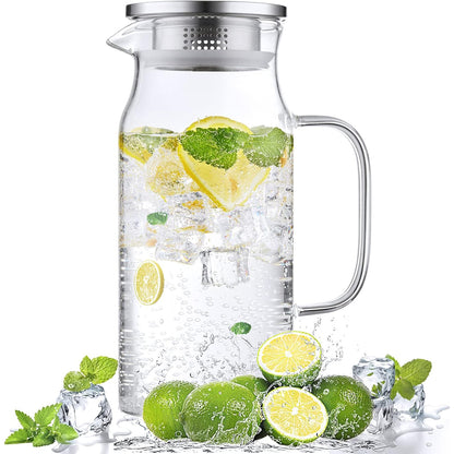 2 Liter Glass Pitcher with Lid