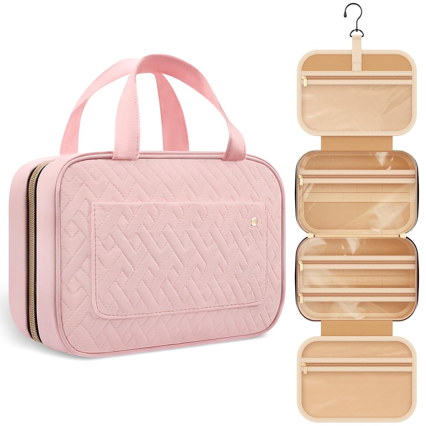 Travel Toiletry Bag with Hanging Hook (2 Color Options)