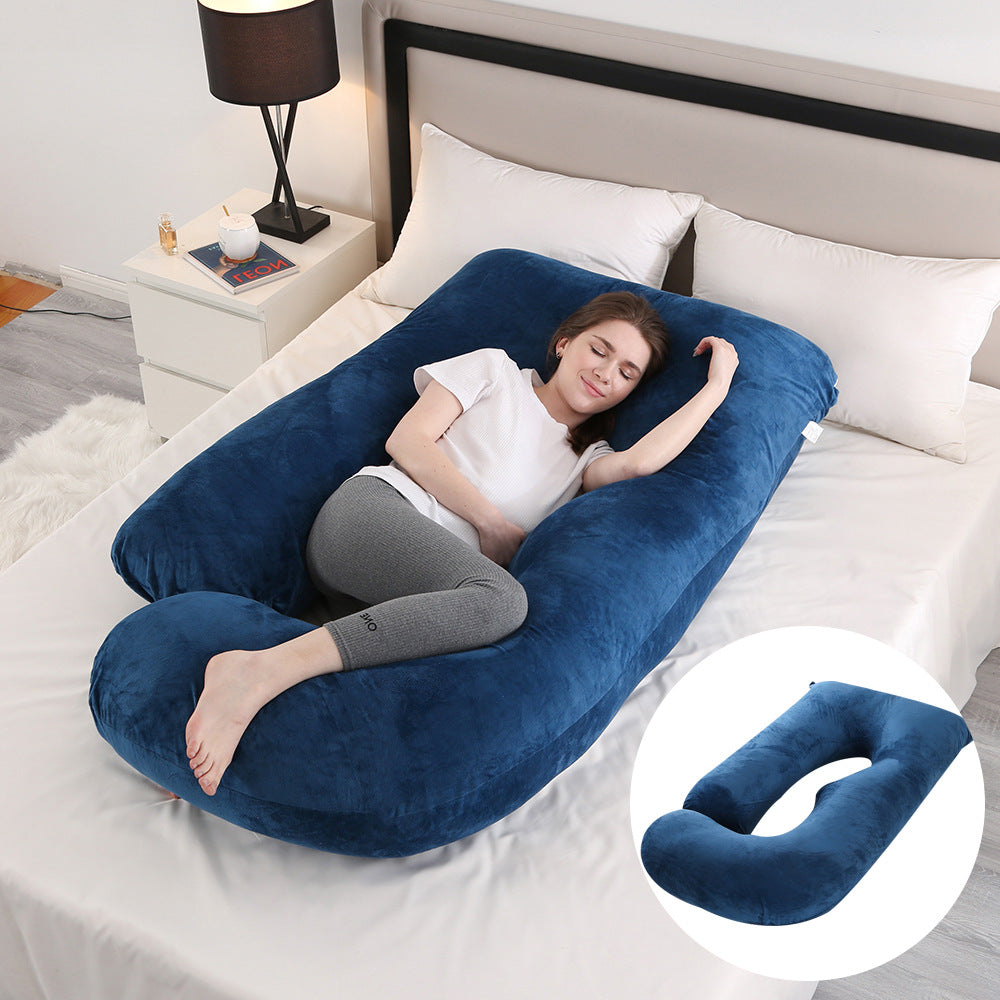 Pregnancy Pillow J-Shaped Full Body Pillow (Velvet Cover)