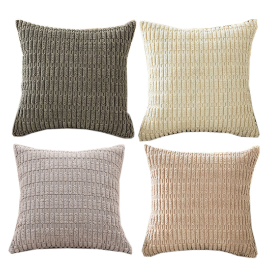 4-Piece Corduroy Decorative Throw Pillow Covers 18x18 Inch