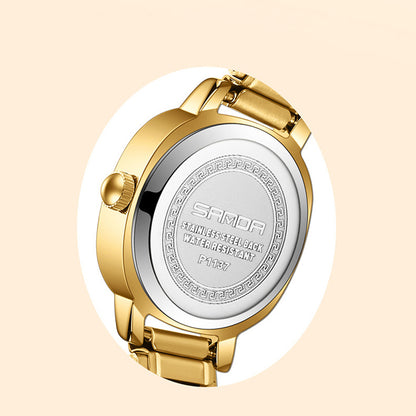 Women's Vintage Gold Watch with Square Dial, Gold