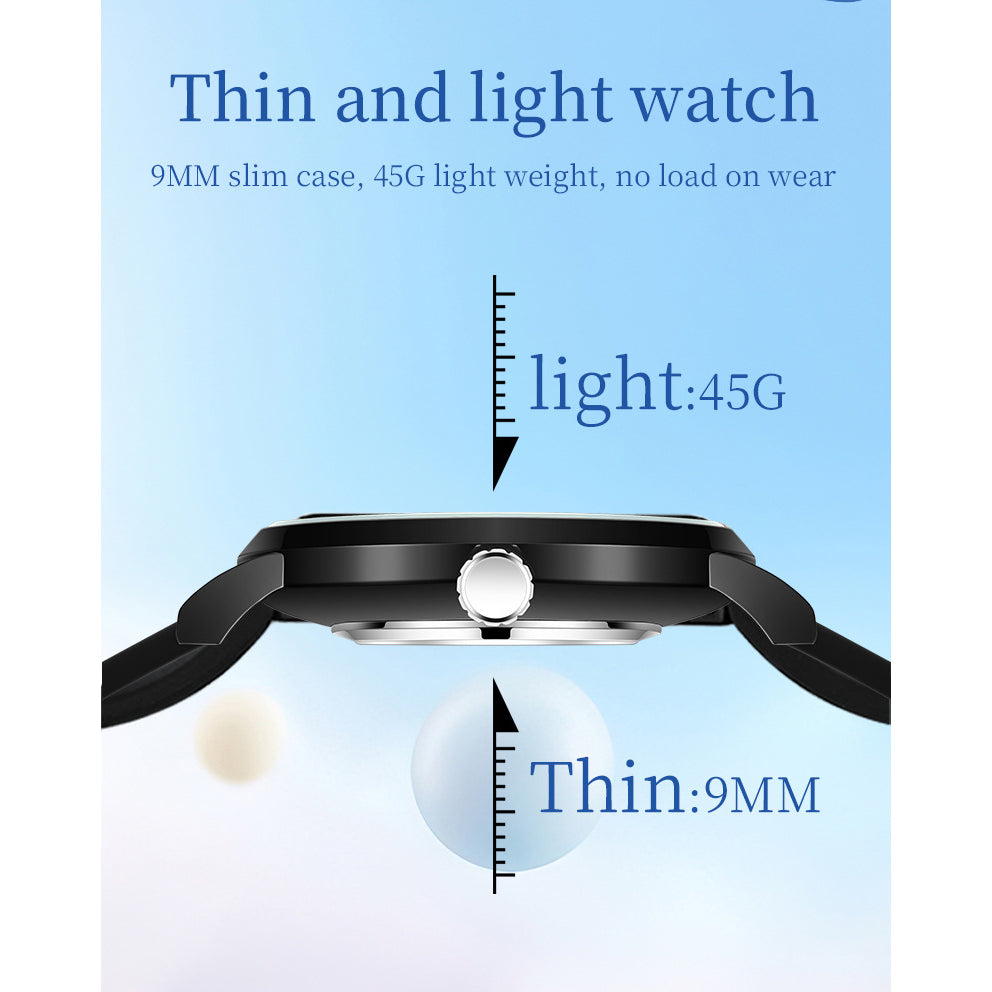 Women's Quartz Watch Silicone Strap, Black
