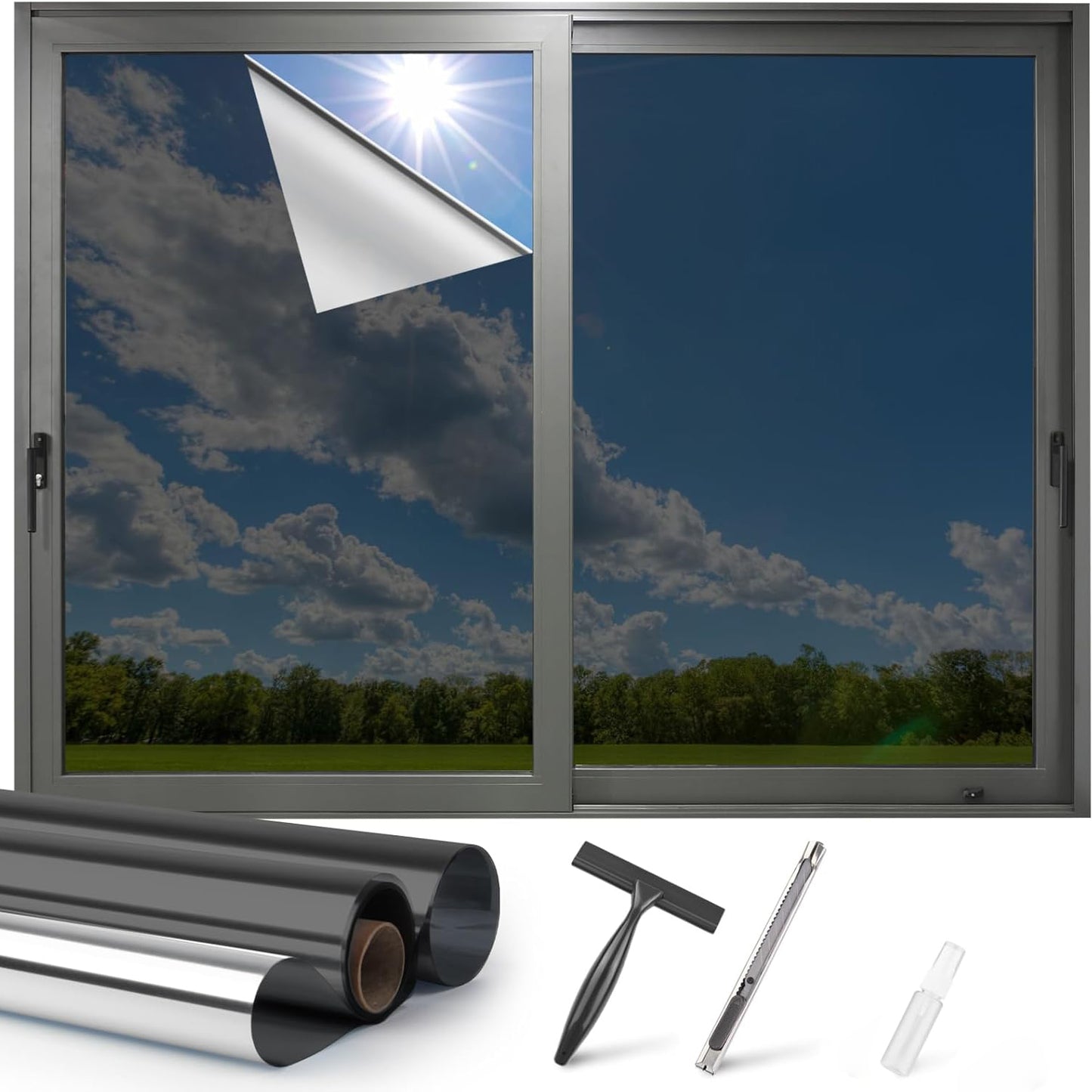 Window Privacy Film Decorative Window Sticker 17.5 x 78.7 inches 2 Units