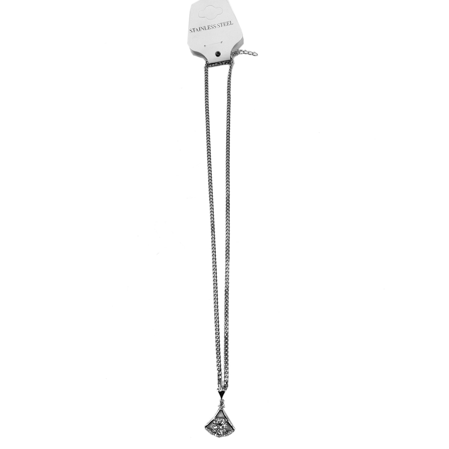 Stainless Steel  Silver Diamond Necklace for Women