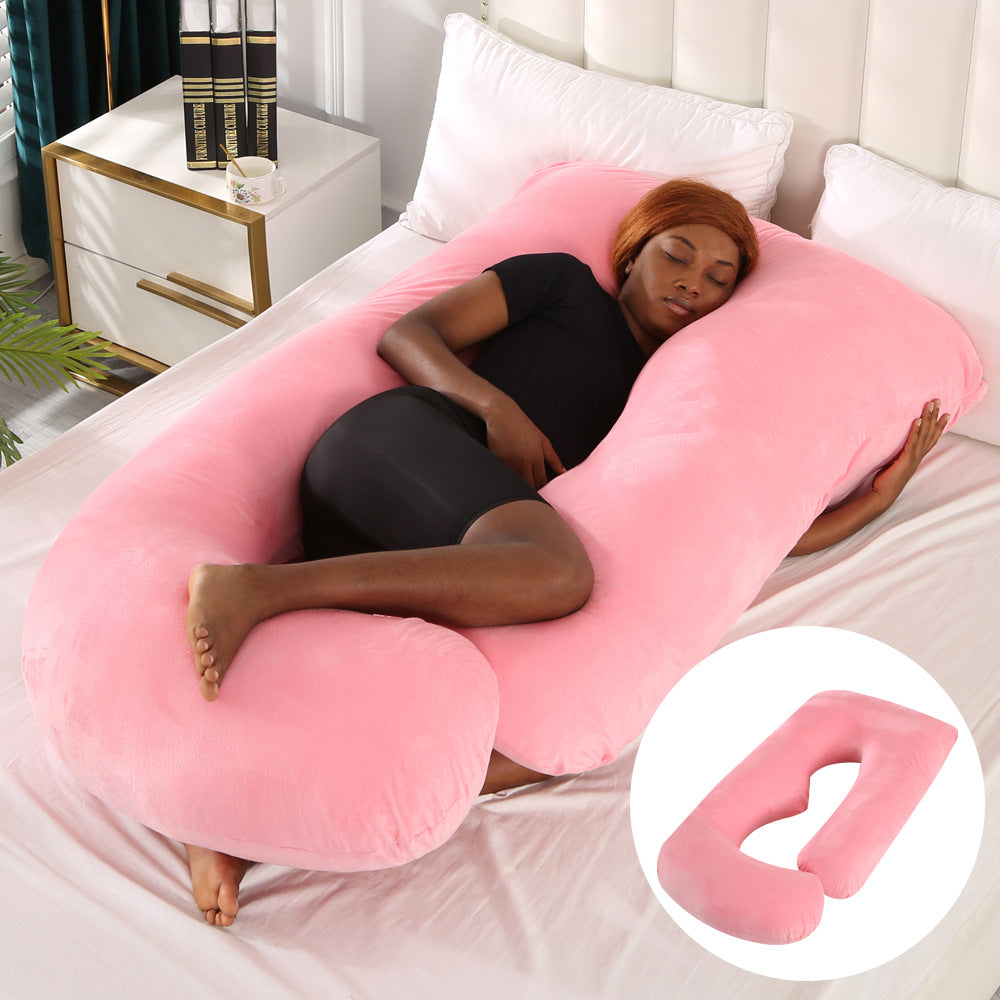 Pregnancy Pillow J-Shaped Full Body Pillow (Velvet Cover)