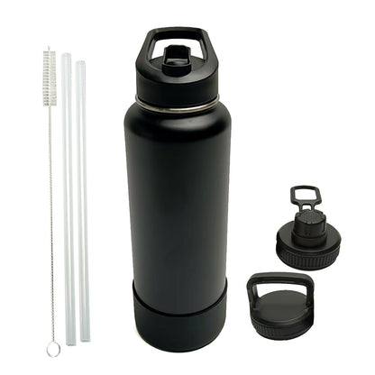 Insulated Water Bottle with 3 Lids 64oz / 40oz (2 Color Options)