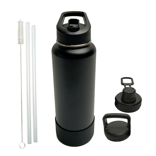 Insulated Water Bottle with 3 Lids 64oz / 40oz (2 Color Options)