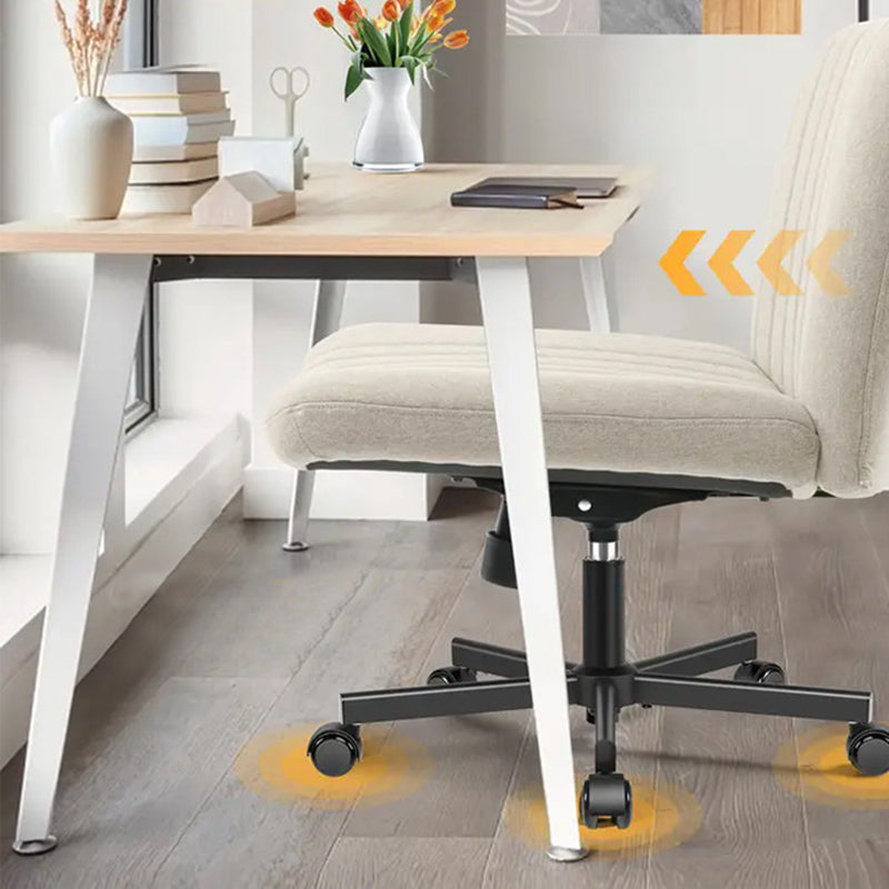 Cross Chair Comfy Armless Cross Legged Office Chair, Beige