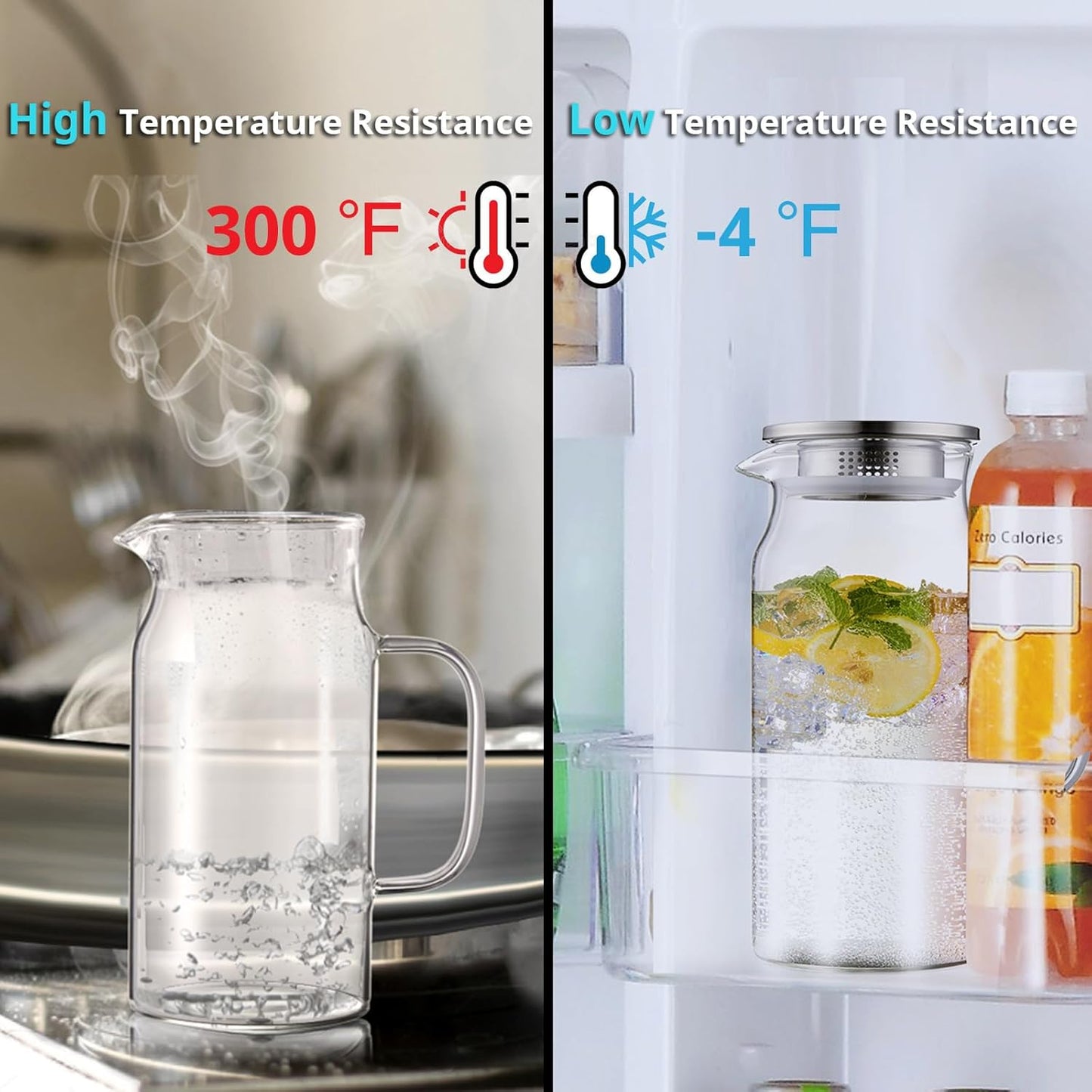 2 Liter Glass Pitcher with Lid