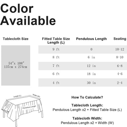 PEVA Table Cloths for Parties Disposable 54 x 108 Inch 5 Units