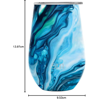 Ocean Geode Wine Tumbler with Lid 12oz