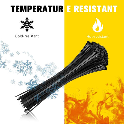 Cable Zip Ties 2 Packs / Each Pack 400 Units Assorted Sizes 12+8+6+4 Inch