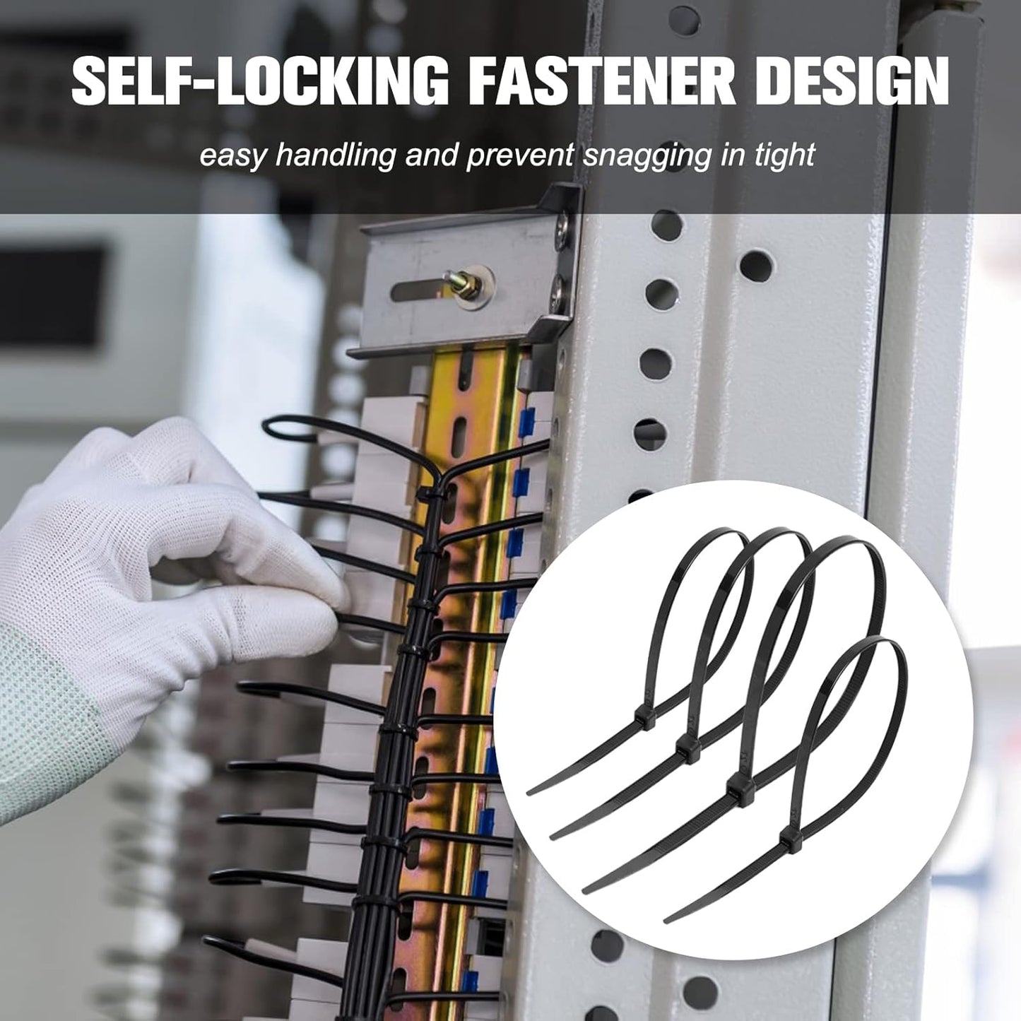 Cable Zip Ties 2 Packs / Each Pack 400 Units Assorted Sizes 12+8+6+4 Inch