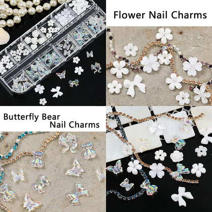 6 Boxes of Nail Gems Nail Art Tools Nail Rhinestones