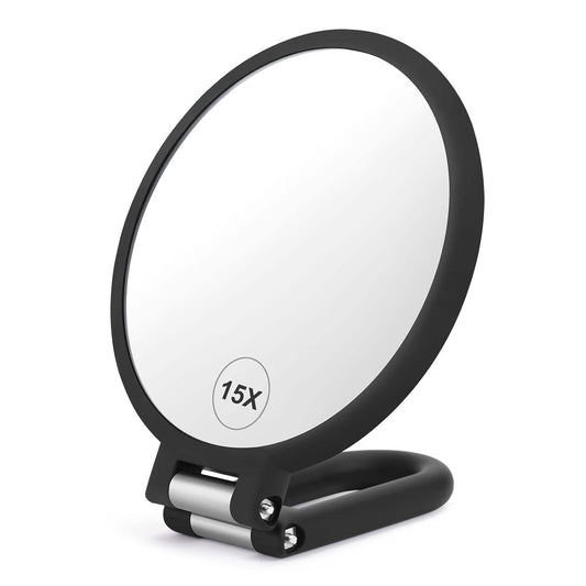1x/15x Magnifying Handheld Mirror Double Sided