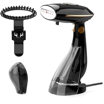 Handheld Steamer for Clothes with 168ml/288ml Adjustable Tanks, Black