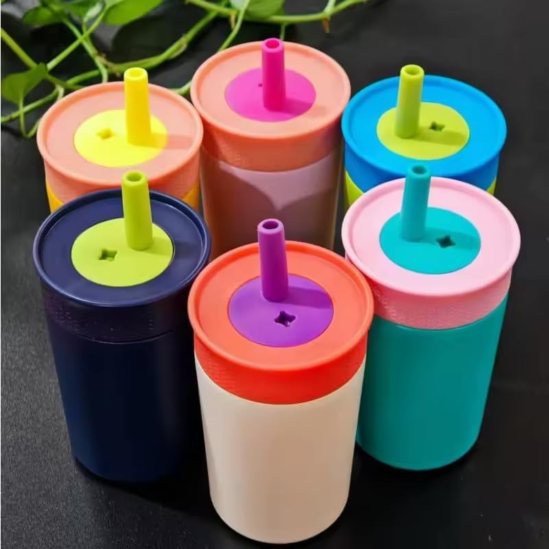 Stainless Steel 12oz Kids Cup with Straw