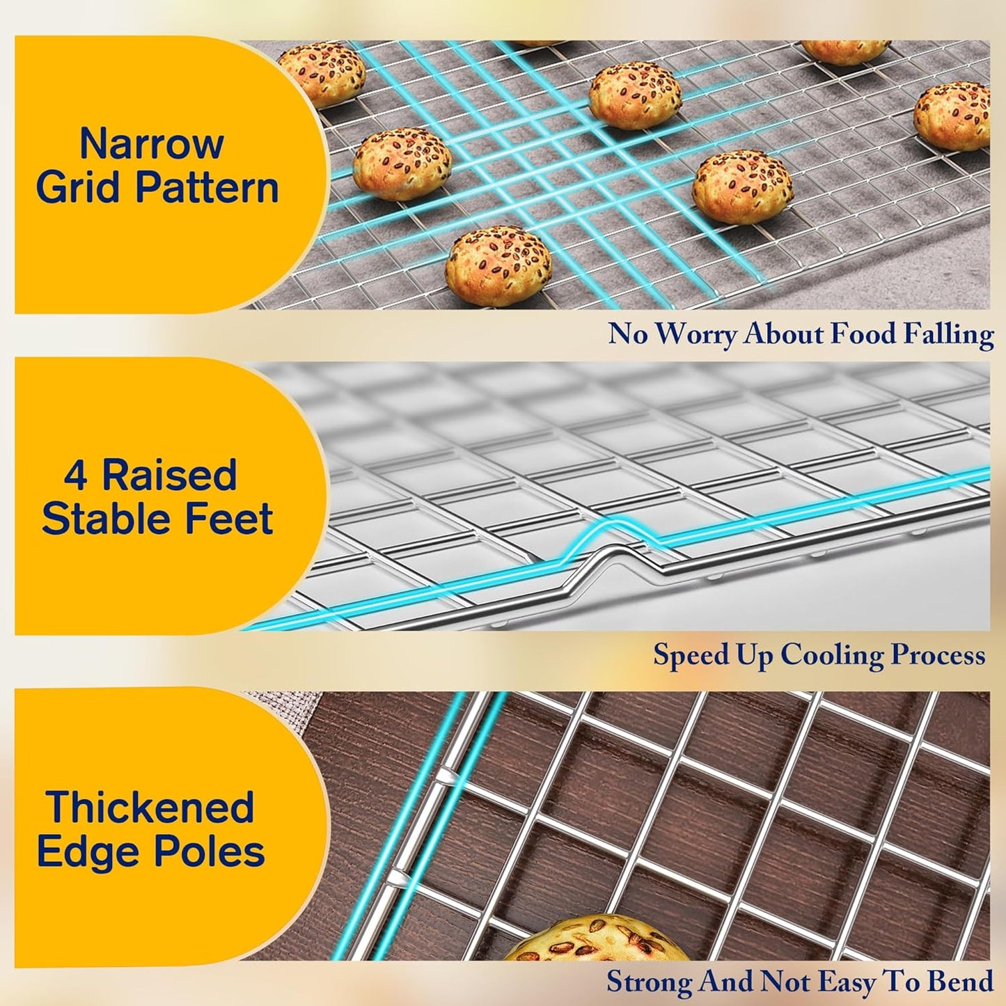 Cooling Racks for Cooking and Baking 10" x 15" 2 Units