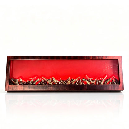 Brown Wall Mounted Electric Fireplace with LED Simulated Flame, 47.2 Inch Decor Fireplace