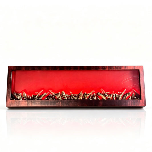 Brown Wall Mounted Electric Fireplace with LED Simulated Flame, 47.2 Inch Decor Fireplace