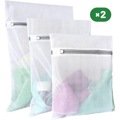 6 Units Small Fine Mesh Laundry Bags (2xlarge, 2xmedium, 2xsmall)
