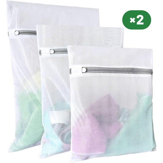 6 Units Small Fine Mesh Laundry Bags (2xlarge, 2xmedium, 2xsmall)