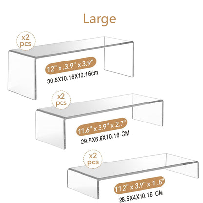 Acrylic Display Risers 2 Sets 6 Units (2 Size Options)