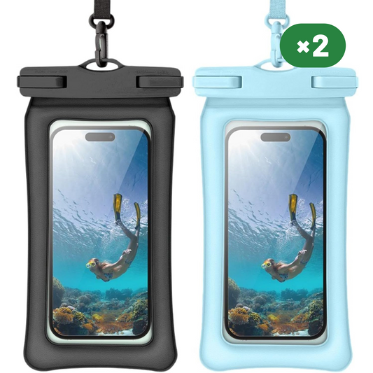 2-Piece Mobile Phone Waterproof Bag 2 Pack (black, blue)