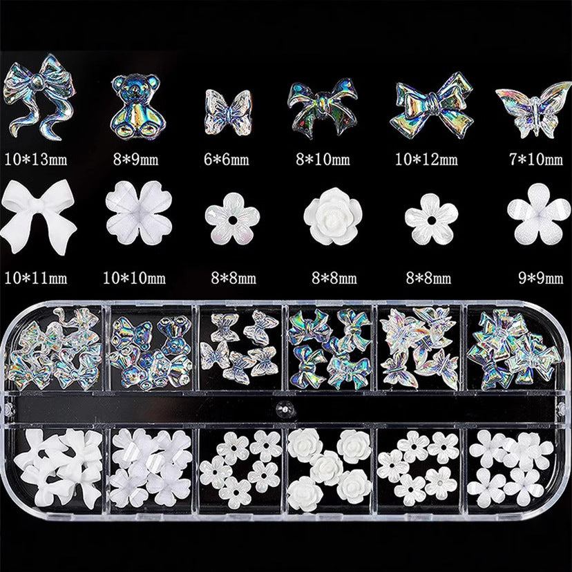 6 Boxes of Nail Gems Nail Art Tools Nail Rhinestones
