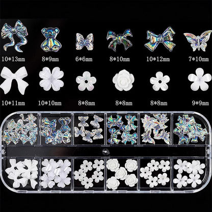 6 Boxes of Nail Gems Nail Art Tools Nail Rhinestones