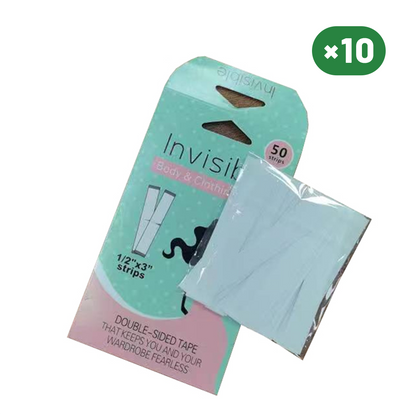 50 Strips Double Sided Tape for Fashion and Clothes 10 Units
