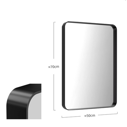 Metal Black Frame Mirror 51x71cm