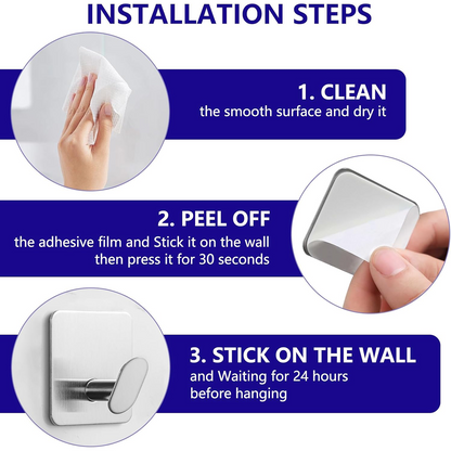 4 Packs Metal Adhesice Towel Hooks