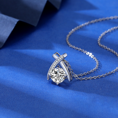 Stainless Steel  Silver Diamond Necklace for Women