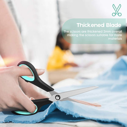 3-Pack 8.5" Heavy Duty Scissors with Ultra Sharp Blades and Comfort Grip Handles