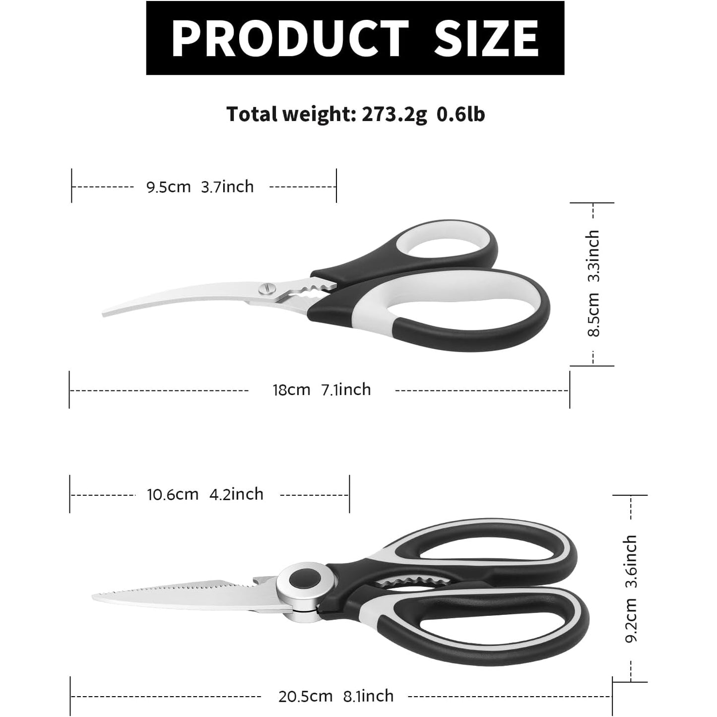 Set of 3 Multi-Purpose Heavy Duty Meat and Poultry Shears