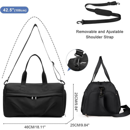 Gym Bag for Women Men with Shoe Compartment