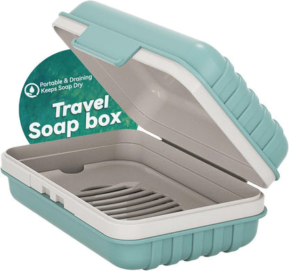 Soap Holder with Lid 4 Units, Blue