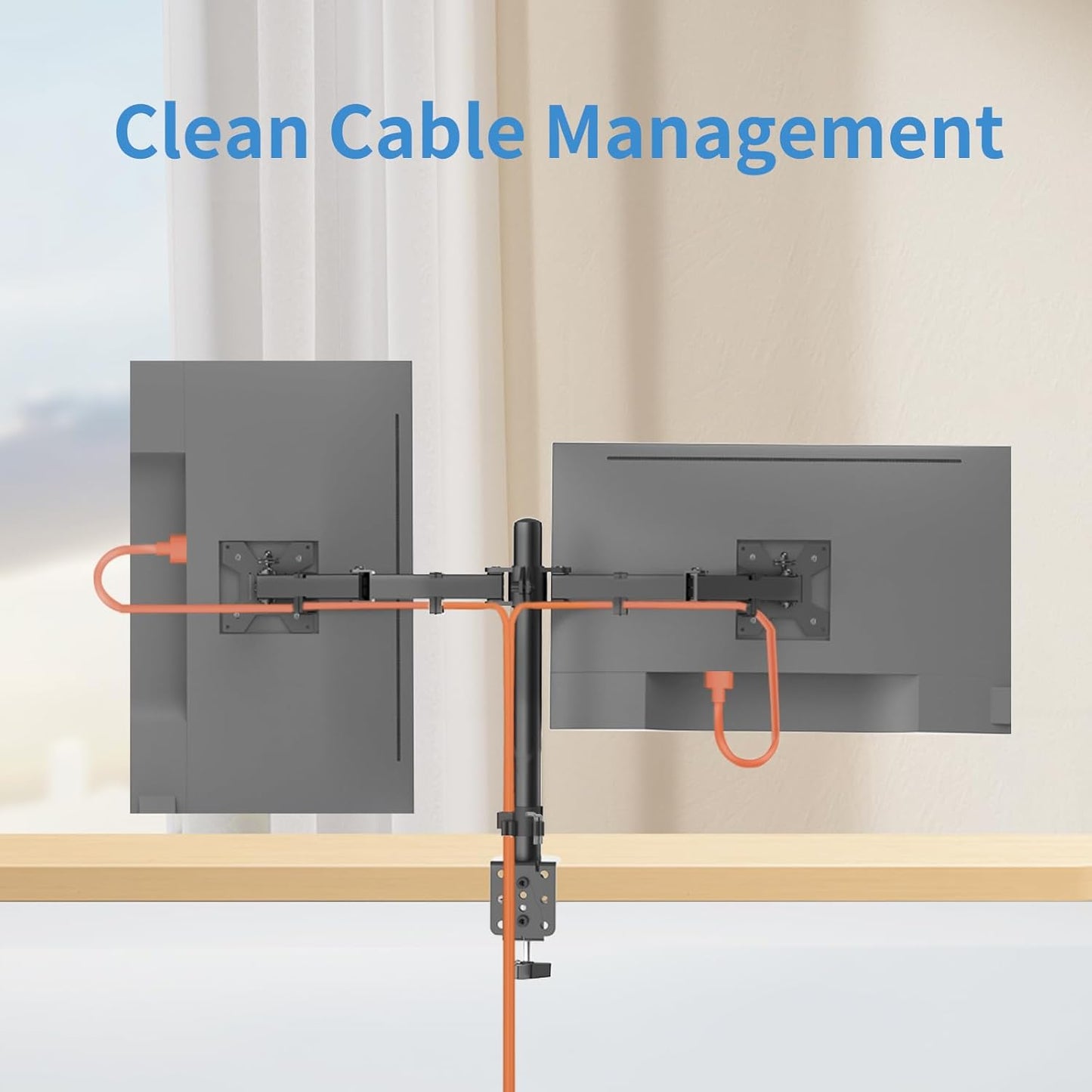 Dual Monitor Mount, Monitor Arm with Swivel for 17-27” Monitors