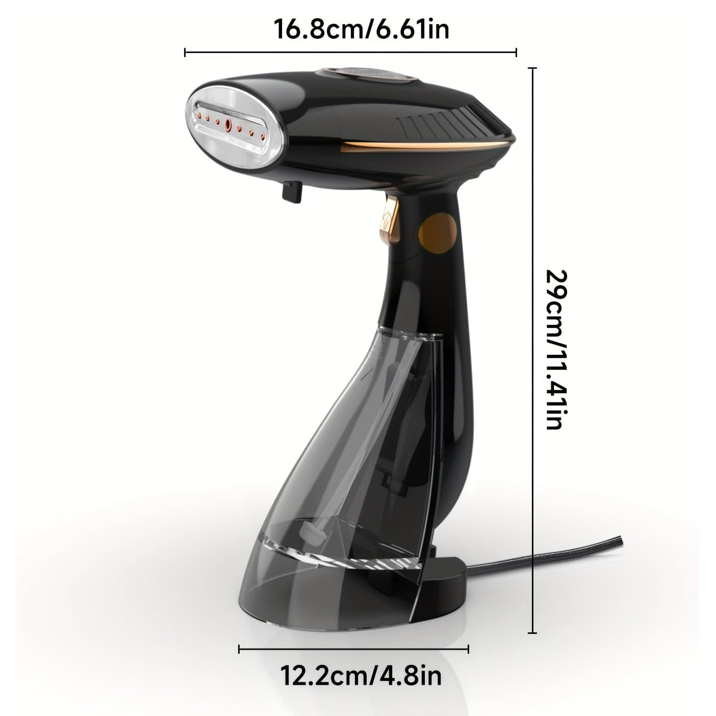 Handheld Steamer for Clothes with 168ml/288ml Adjustable Tanks, Black