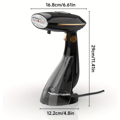 Handheld Steamer for Clothes with 168ml/288ml Adjustable Tanks, Black