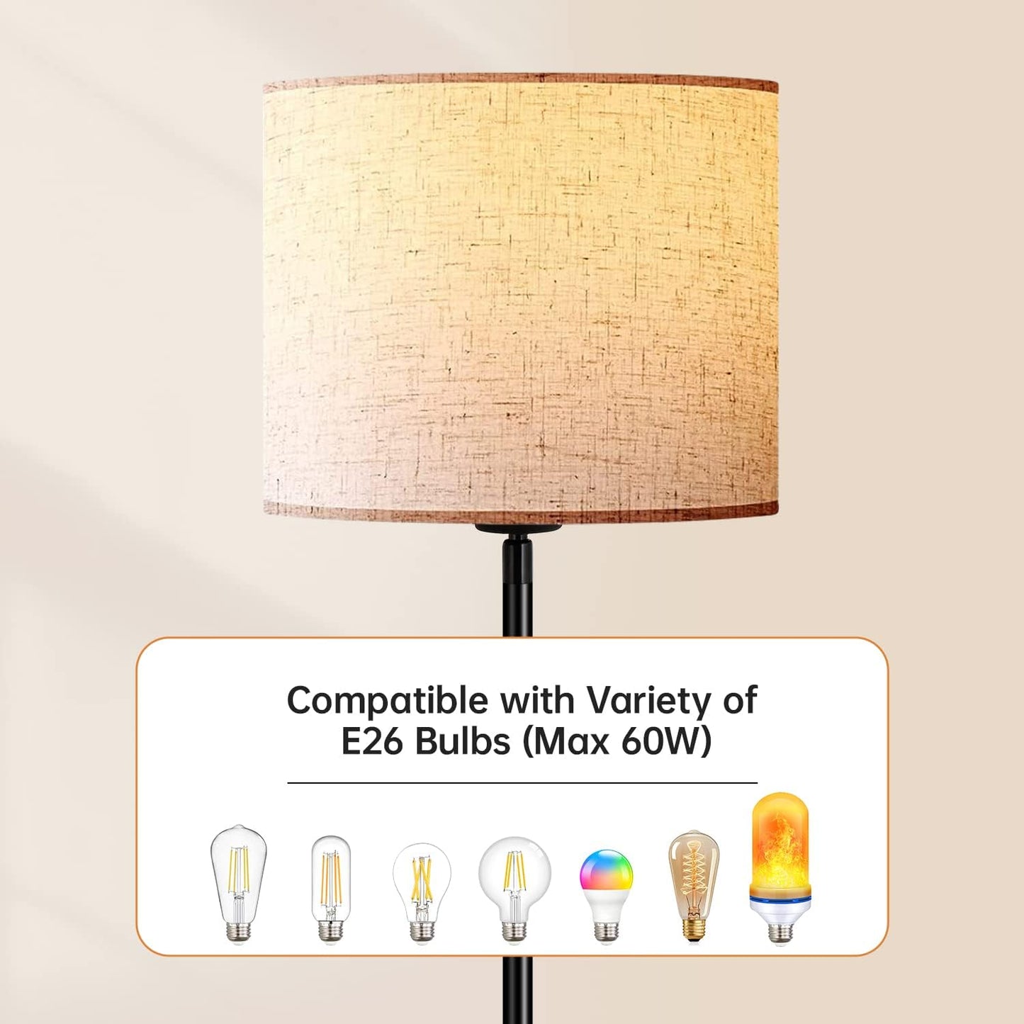 Modern Floor Lamps for Living Room Bedroom - LED Bulb Included