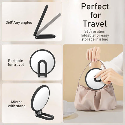 1x/15x Magnifying Handheld Mirror Double Sided