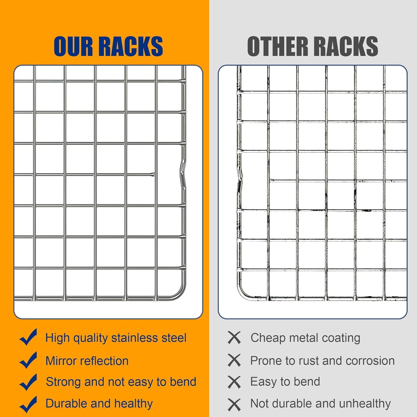 Cooling Racks for Cooking and Baking 10" x 15" 2 Units