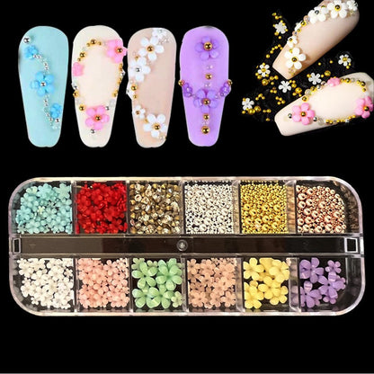 6 Boxes of Nail Gems Nail Art Tools Nail Rhinestones