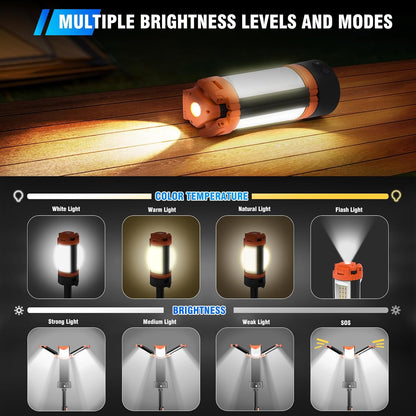 Camping Light with 79" Detachable Tripod