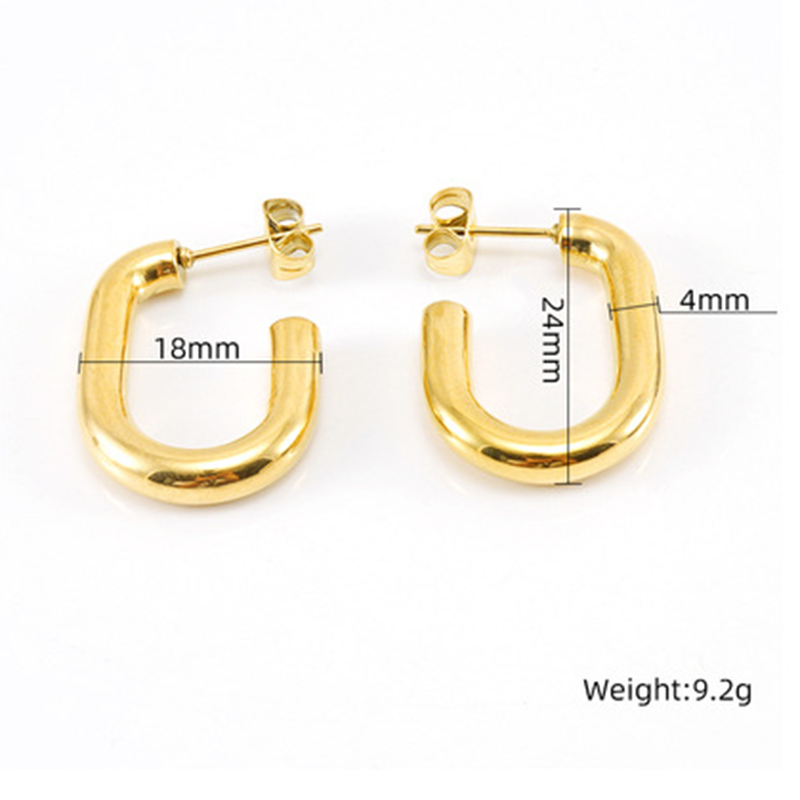 18K Gold-Plated Hoop Earrings Set 6 Pairs