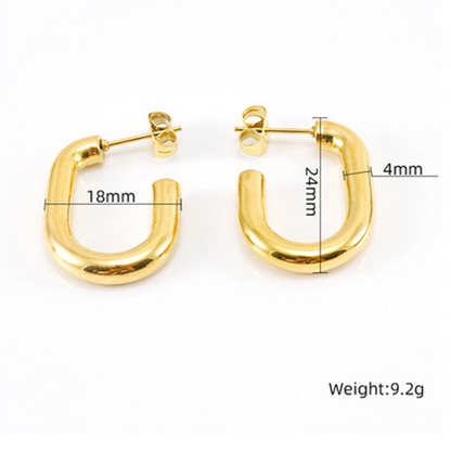 18K Gold-Plated Hoop Earrings Set 6 Pairs