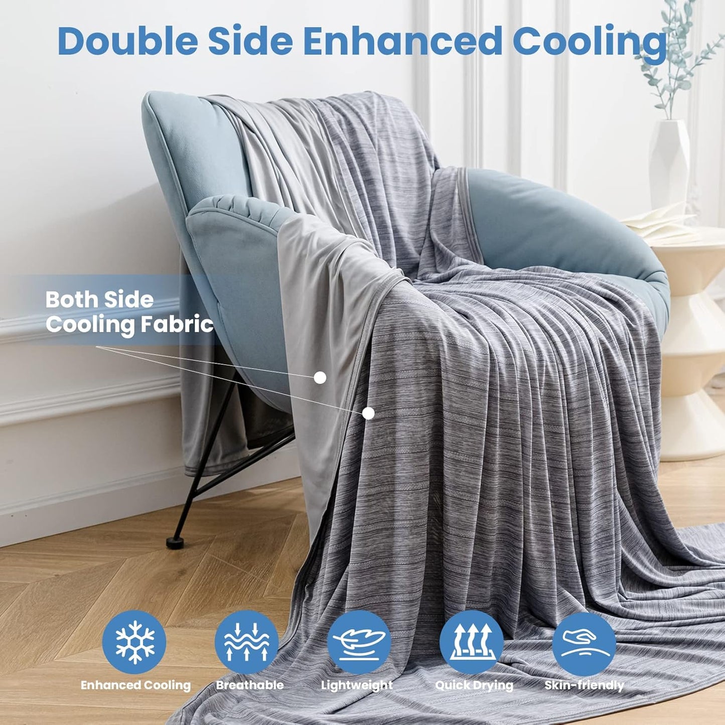 Cooling Blanket for Hot Sleepers, Grey (2 Size Options)